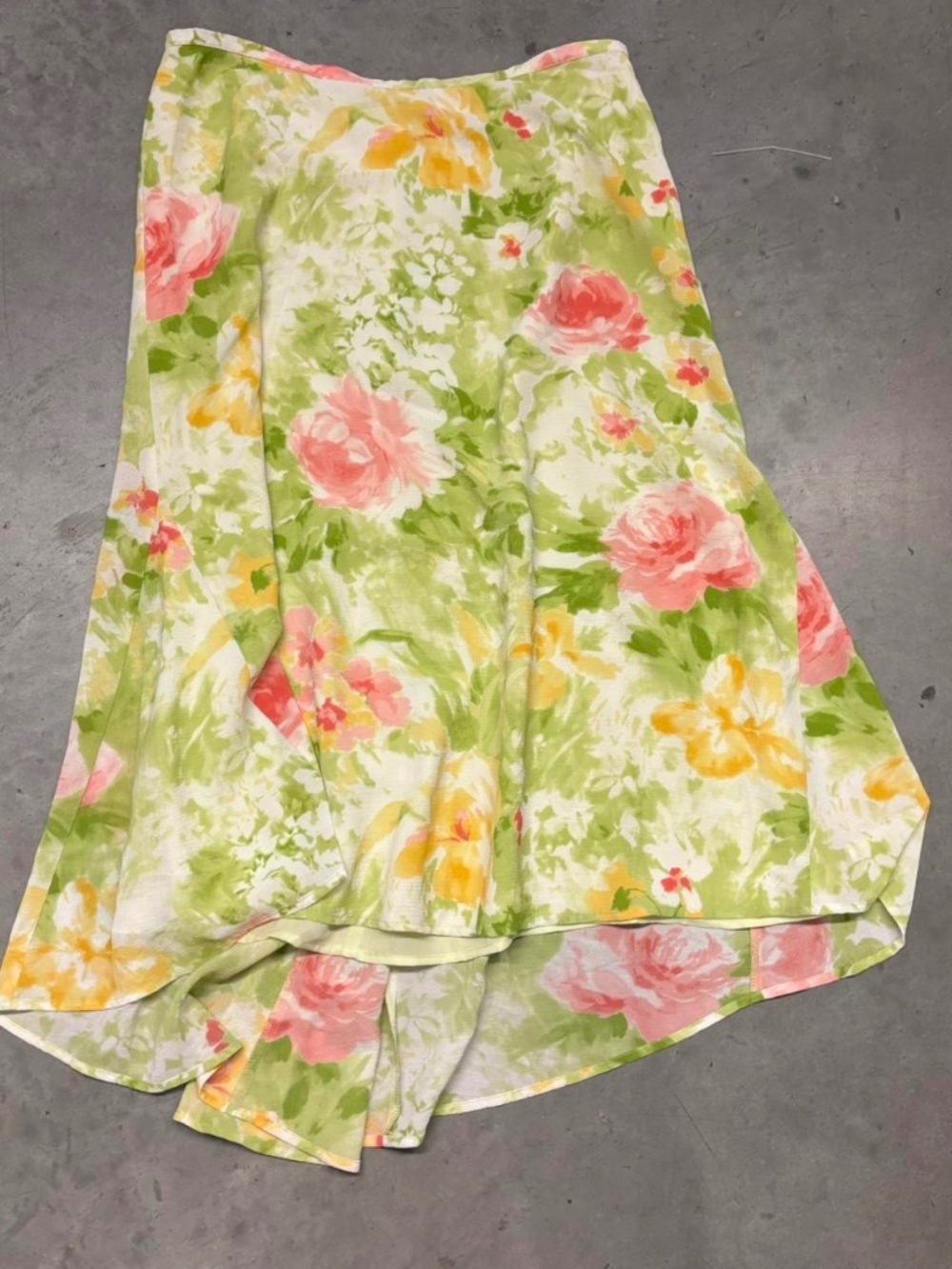 Emma James Yellow and Green Floral Midi Skirt